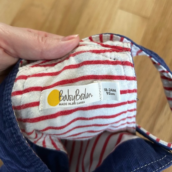 BABY BODEN starboard navy corduroy star knee patch overalls size 18-24 month - Picture 2 of 10